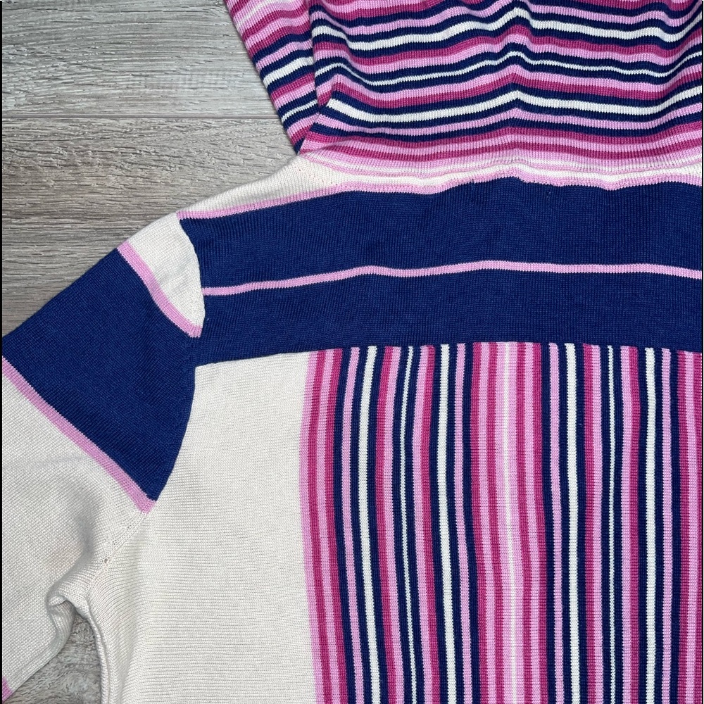 Matix Hooded Beach Coverup Large | Hooded Sweater Coverup L Cream Blue Pink - Picture 13 of 15